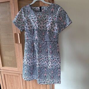 H&M dress - blue, white, and salmon